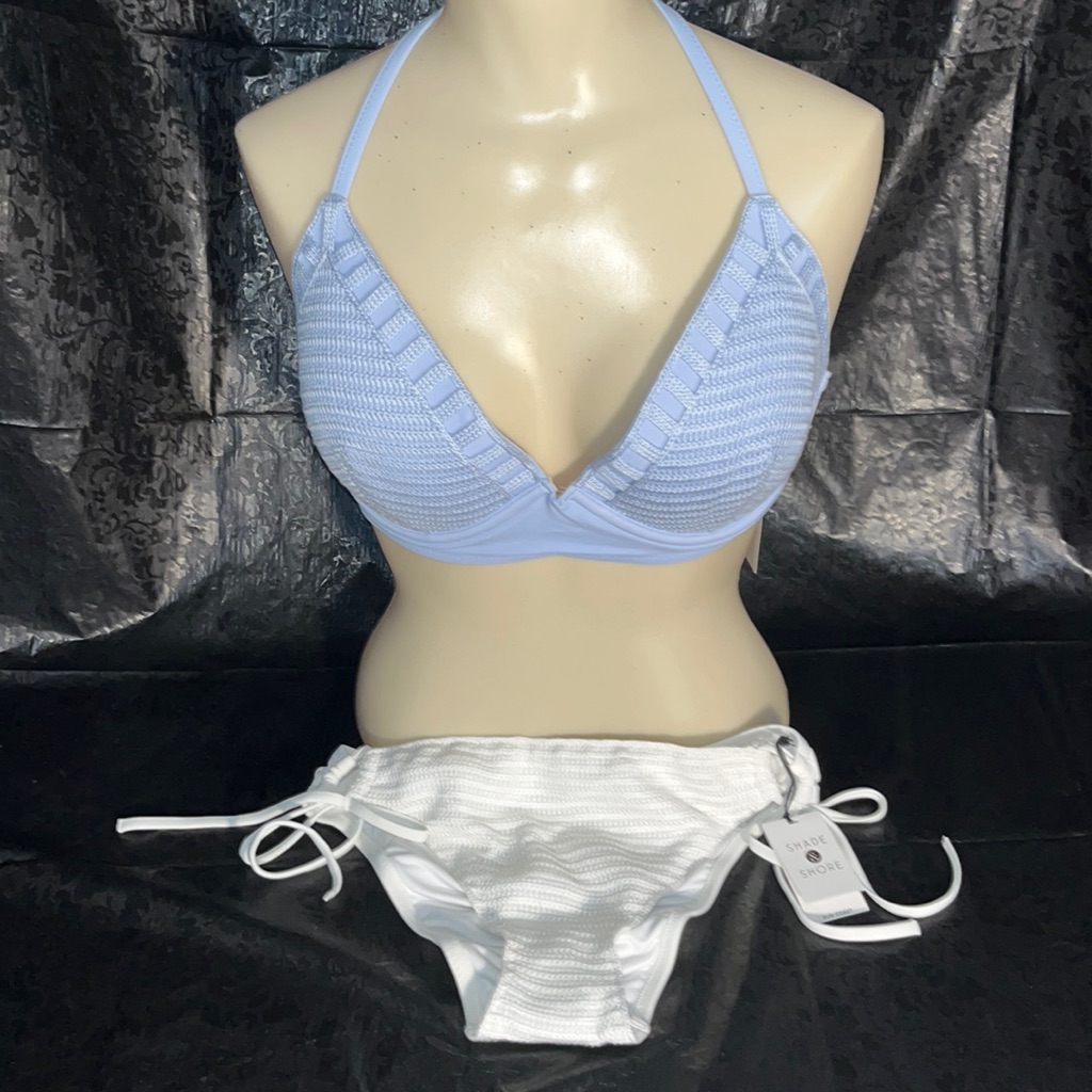 Shade & Shore Crochet & Lycra Size 34dd Top & Xl Bottom Nwt